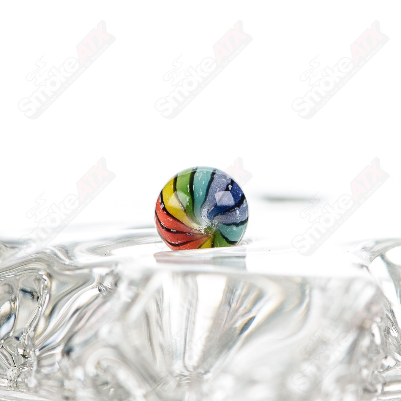 Rainbow Pearl Darby Holm Glass with colorful pearl accents and intricate glass design, showcasing vibrant rainbow hues.