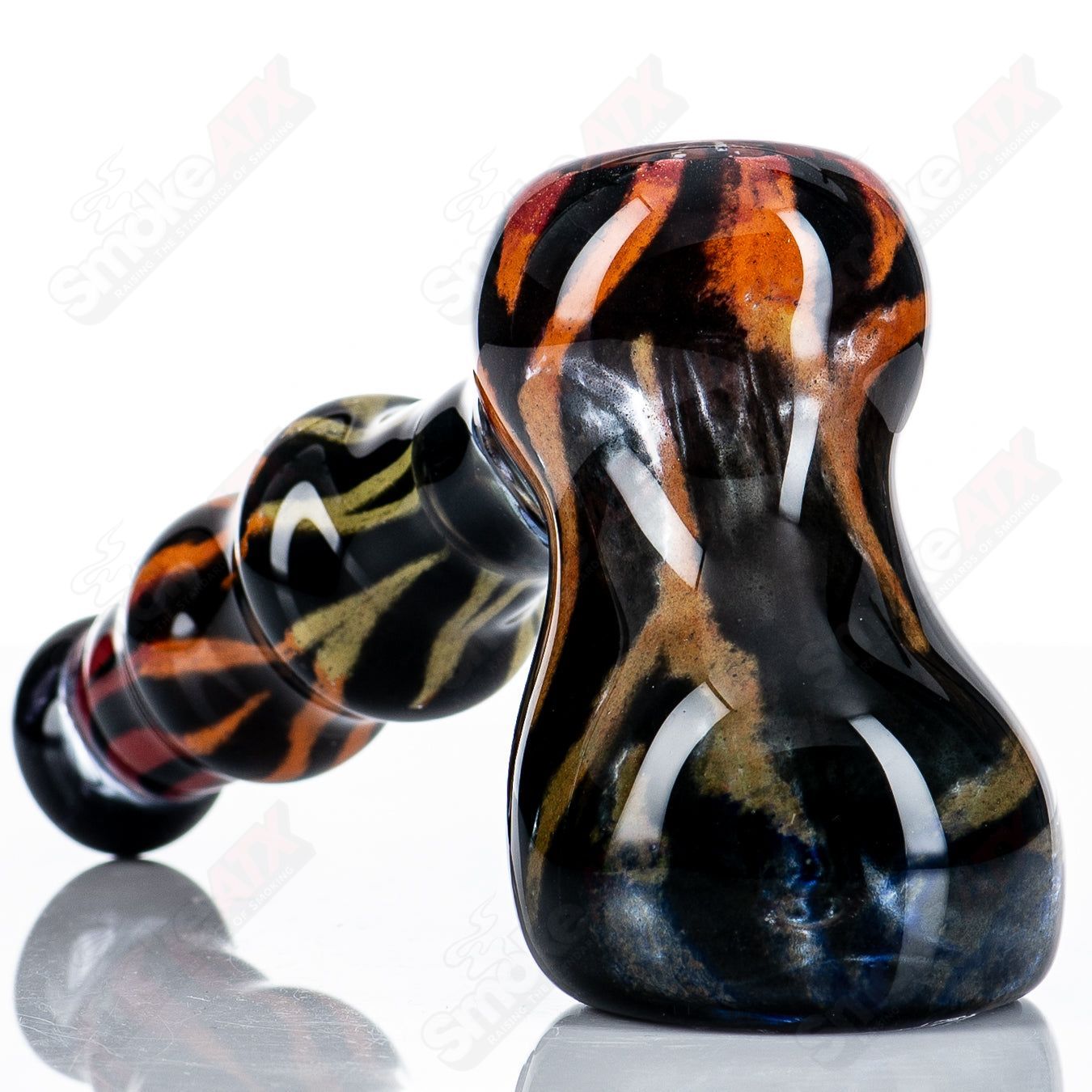 Rainbow Zebra Stripe Hammer Bubbler Steve Hoffman - Smoke ATX