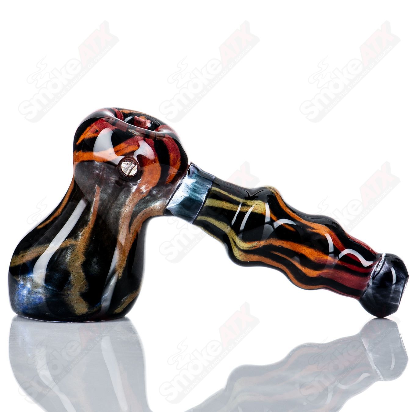 Rainbow Zebra Stripe Hammer Bubbler Steve Hoffman - Smoke ATX