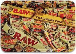 RAW Mix small rolling tray with colorful design, ideal for rolling and storing 420 products and accessories.
