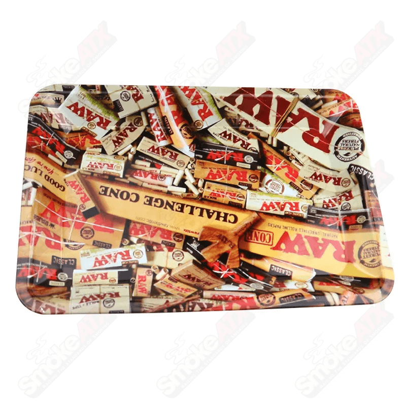 RAW Mix small rolling tray, 420 products, featuring the RAW brand logo and a sleek, durable surface for rolling essentials.