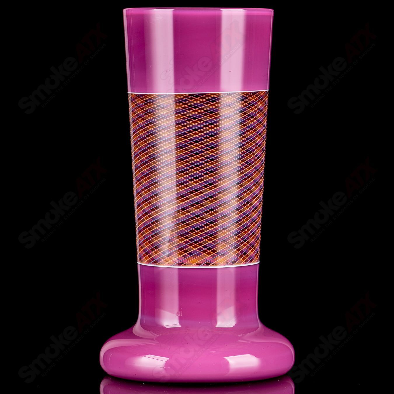 Reticello drinking glass by Dosa Glass, a clear heady glass cup with intricate reticello pattern, perfect for beverages.