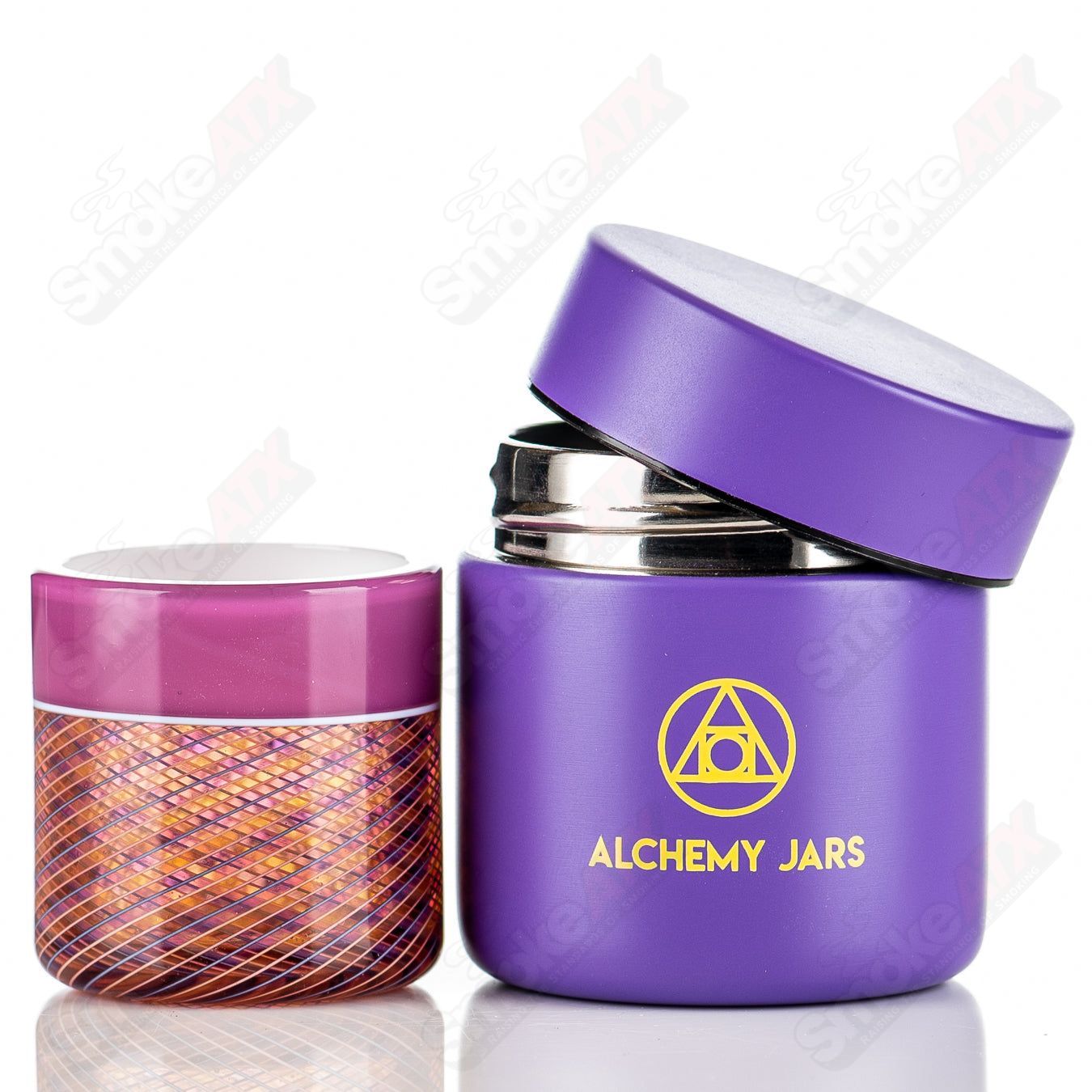 Dosa Glass Reticello Glass Stash Jar with intricate pattern, clear glass container for storage, featuring a secure lid.