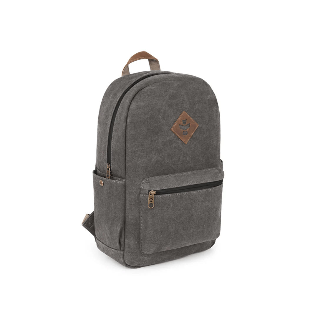 Revelry The Explorer smell-proof backpack, a durable lifestyle bag with secure zippers and a sleek design for everyday use.