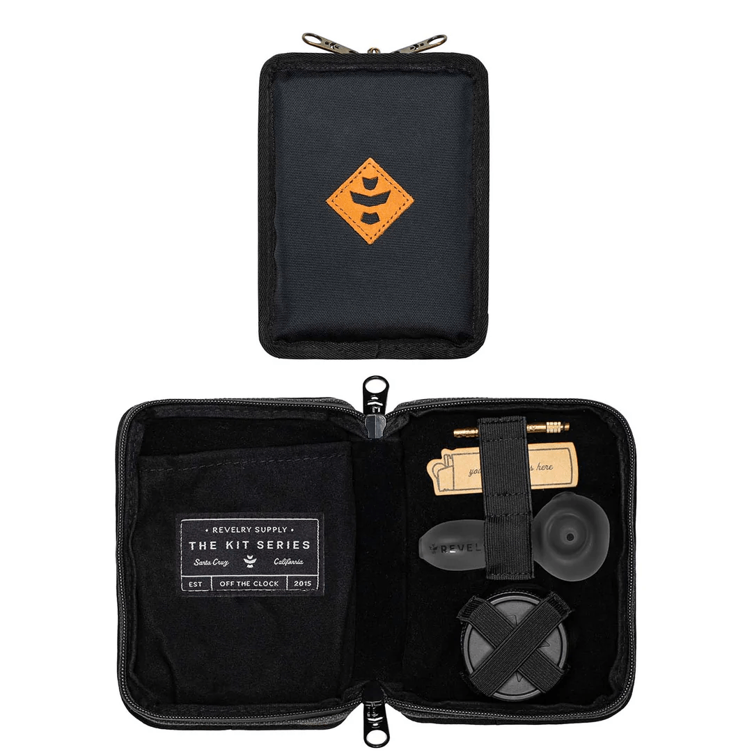 Revelry The Pipe Kit smell-proof black soft case for protecting smoking accessories and pipes.