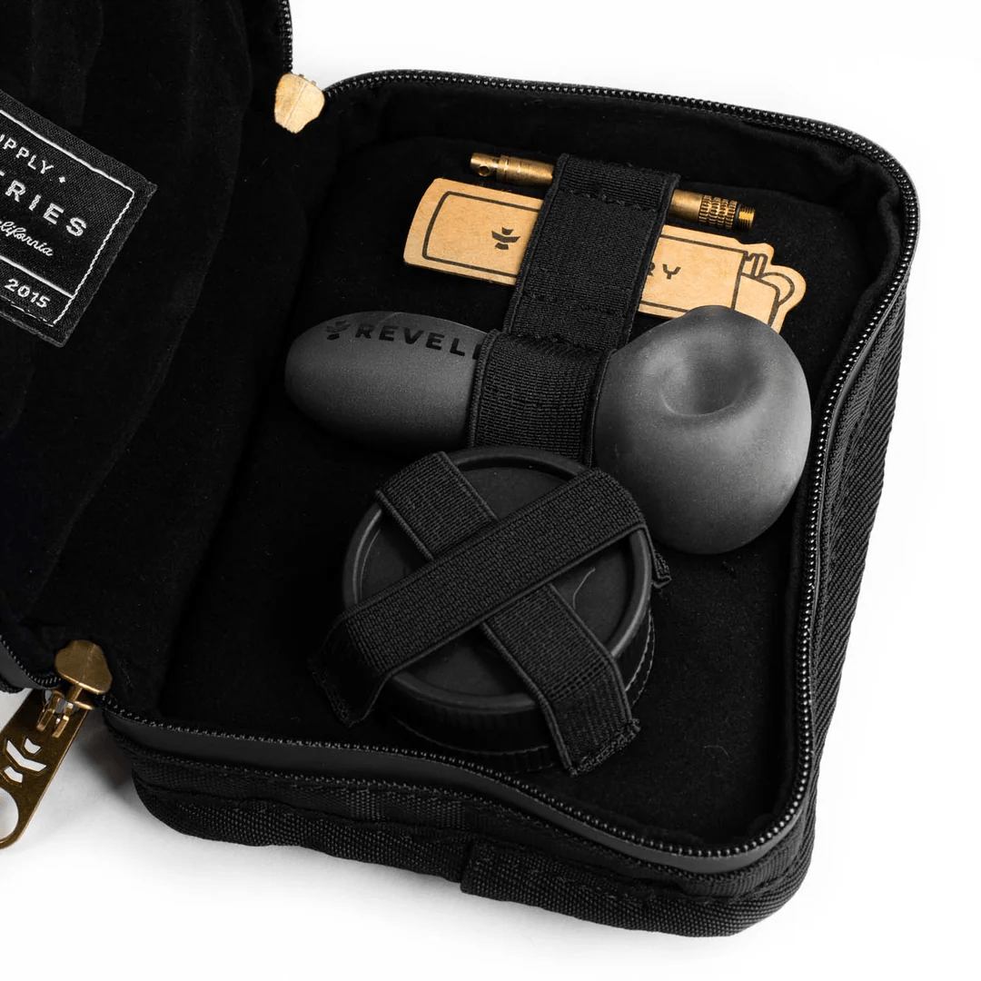 Revelry The Pipe Kit black smell-proof soft case with secure zipper and protective interior for storing smoking accessories