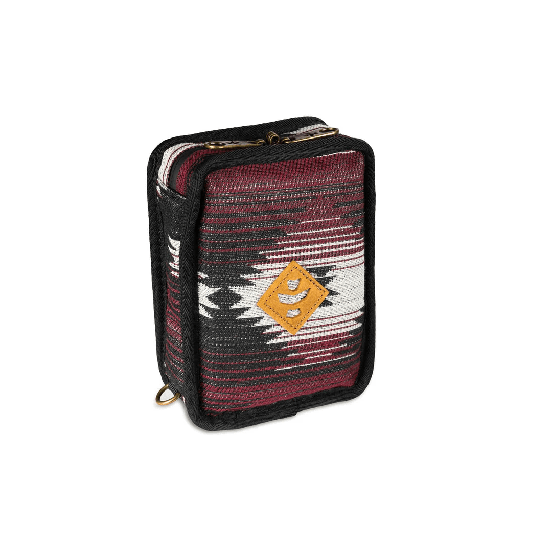 Revelry The Pipe Kit Southwest smell-proof soft protection case with multiple compartments for storing smoking accessories.