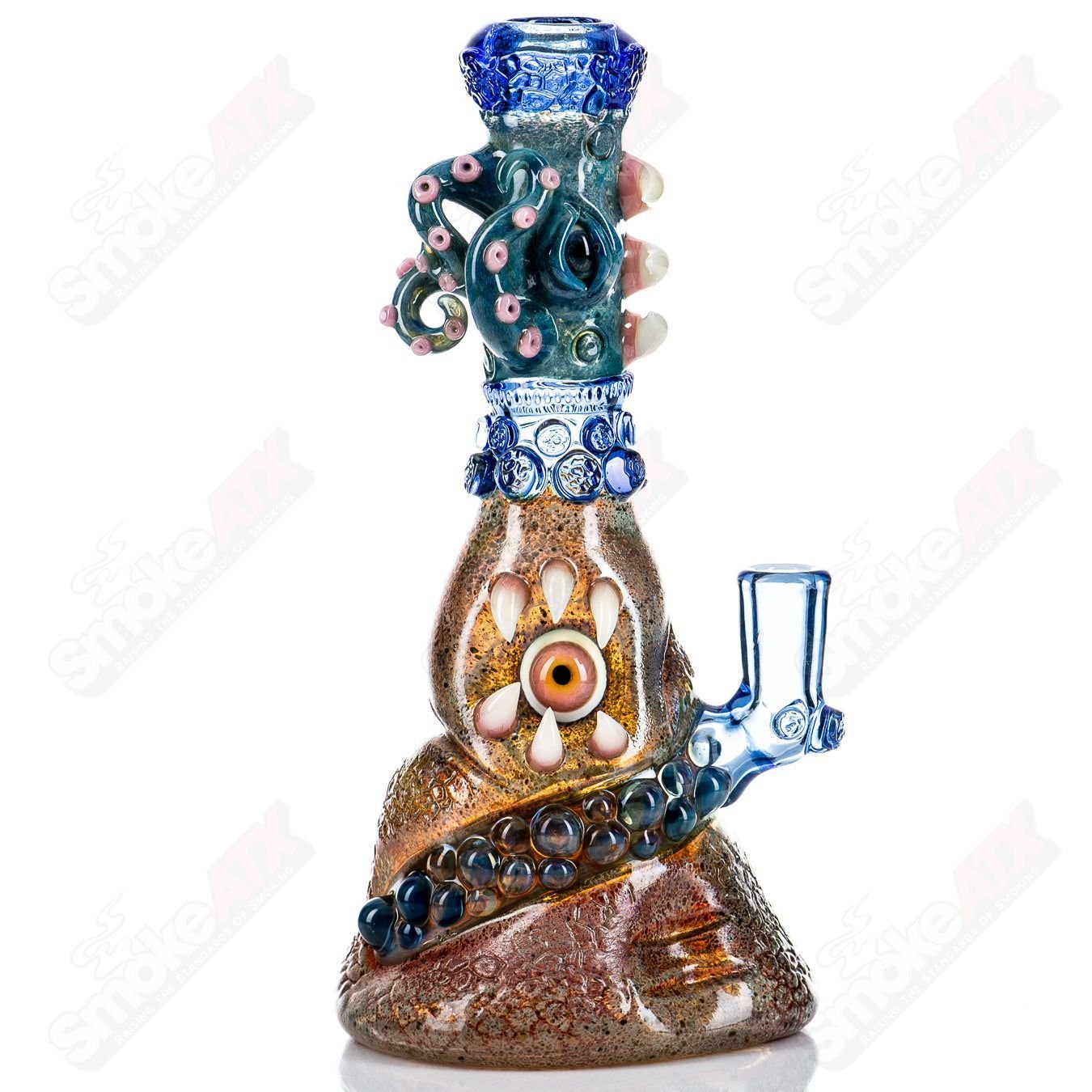 Salt Glass RipCurl Signed 2024 heady glass concentrate rig with vibrant design and intricate glasswork.