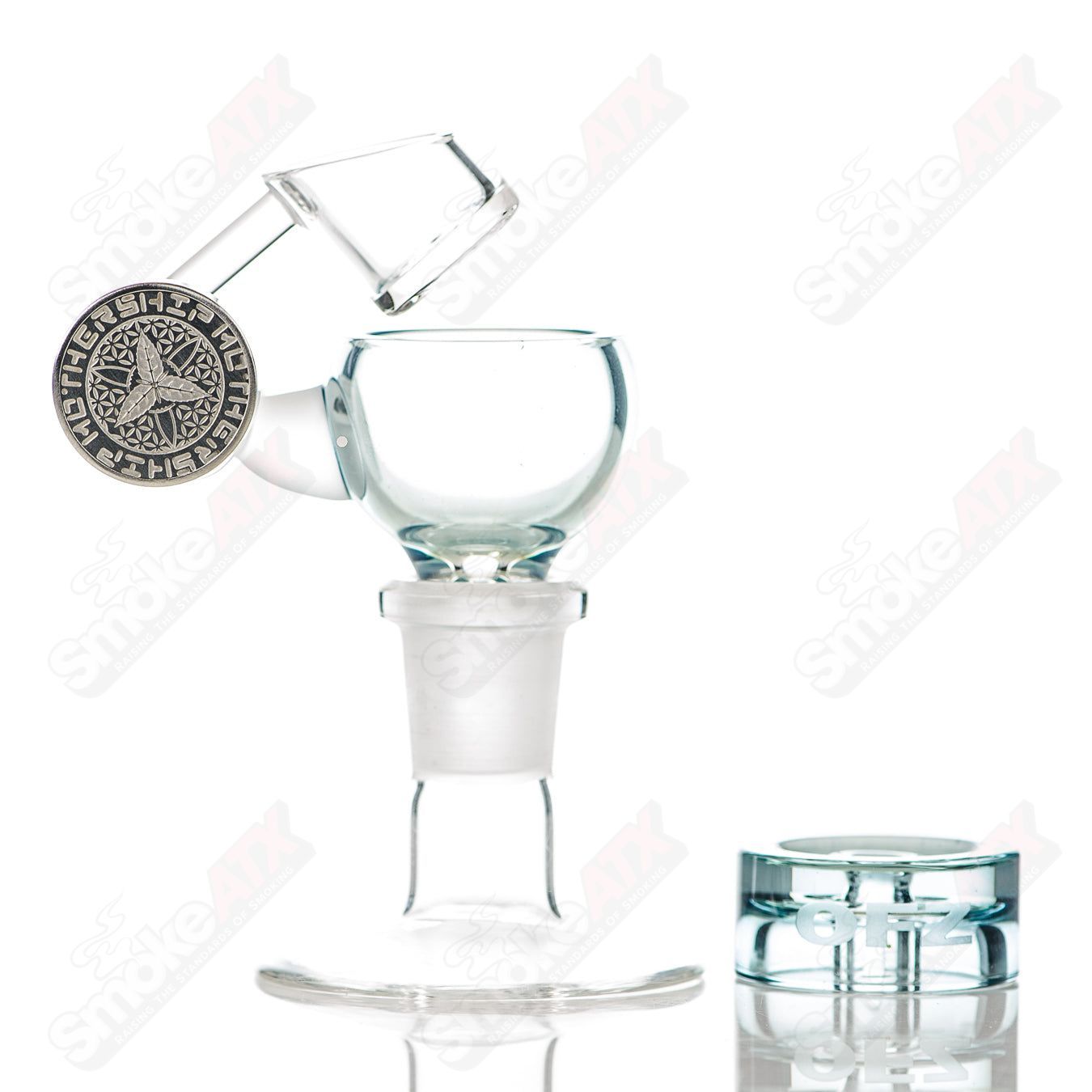 Robin's Egg Blue Megapot Set w Swing (Righty) + Carb Cap Mothership - Smoke ATX