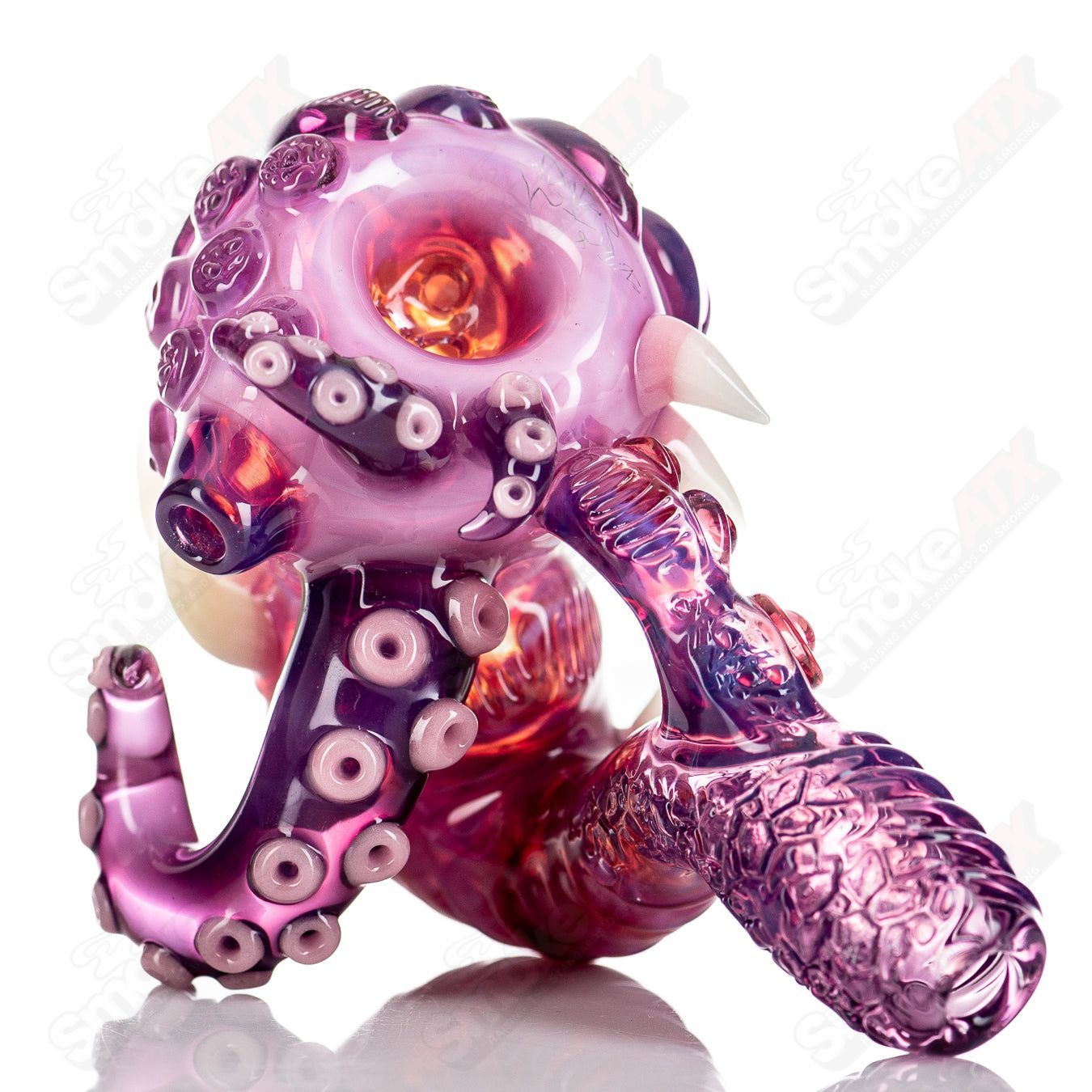 Royal jelly Quasar Sherlock glass by Salt Glass, a detailed heady glass piece with intricate design and vibrant colors.
