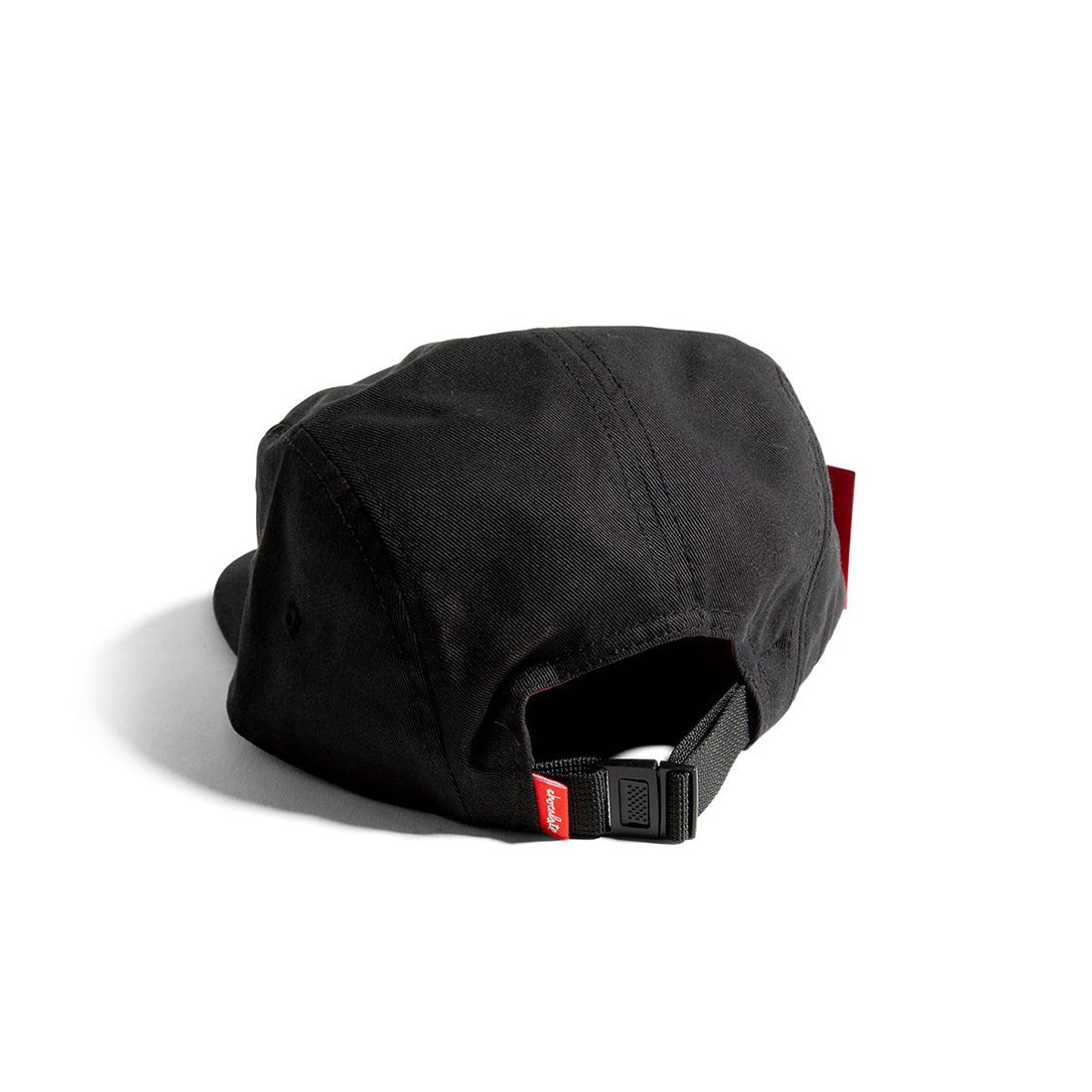 Ryot Chocolate 5 Panel Stash Cap, stylish black hat with a flat brim and side stash pocket, made by Ryot for casual wear.