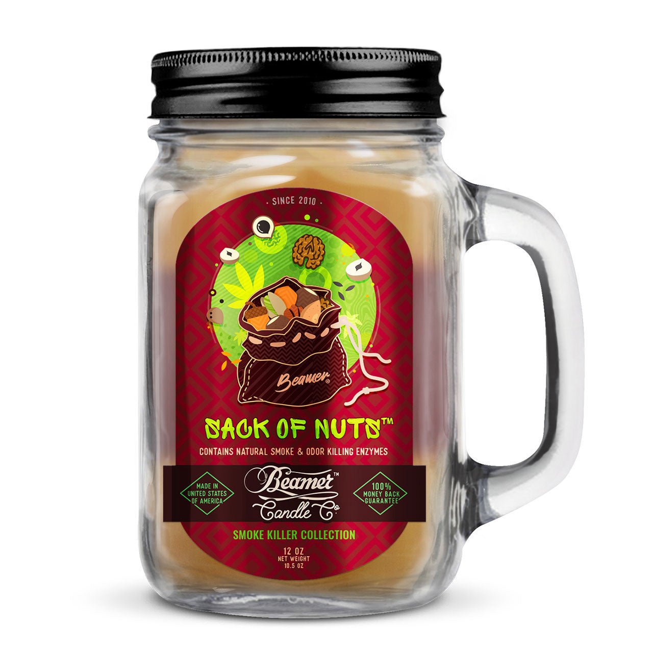 Sack of Nuts Beamer Candle from Beamer Candle Co, a natural incense and candle product with a rustic sack packaging.