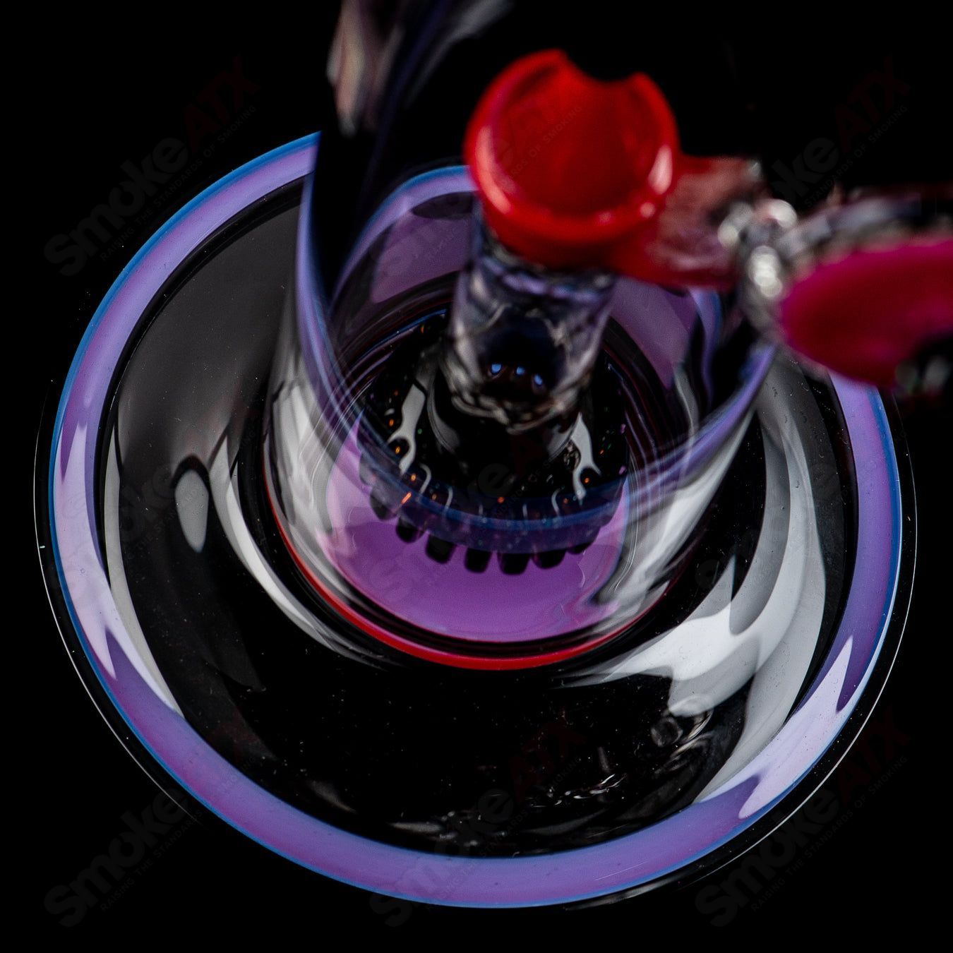 Mobius Scope Matrix V2 Elements straight glass tube with splash trap, featuring Mobius branding and clear glass construction.
