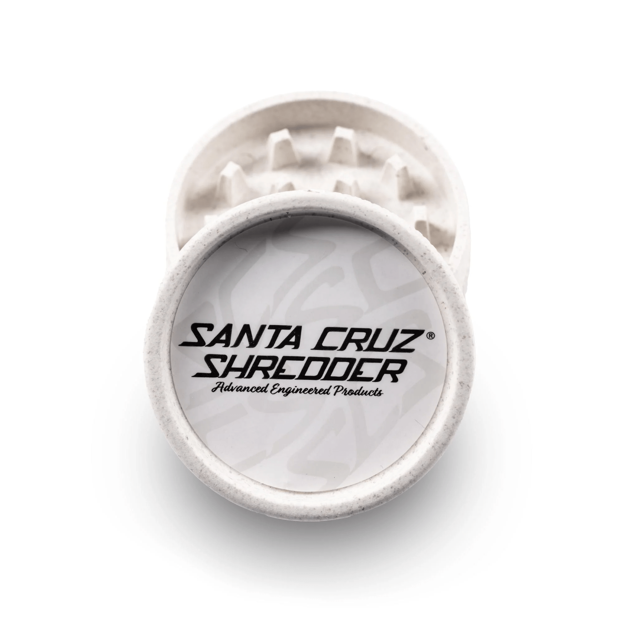 Santa Cruz Shredder SCS Hemp 2-piece grinder for 420 hemp products, featuring durable metal construction and compact design.