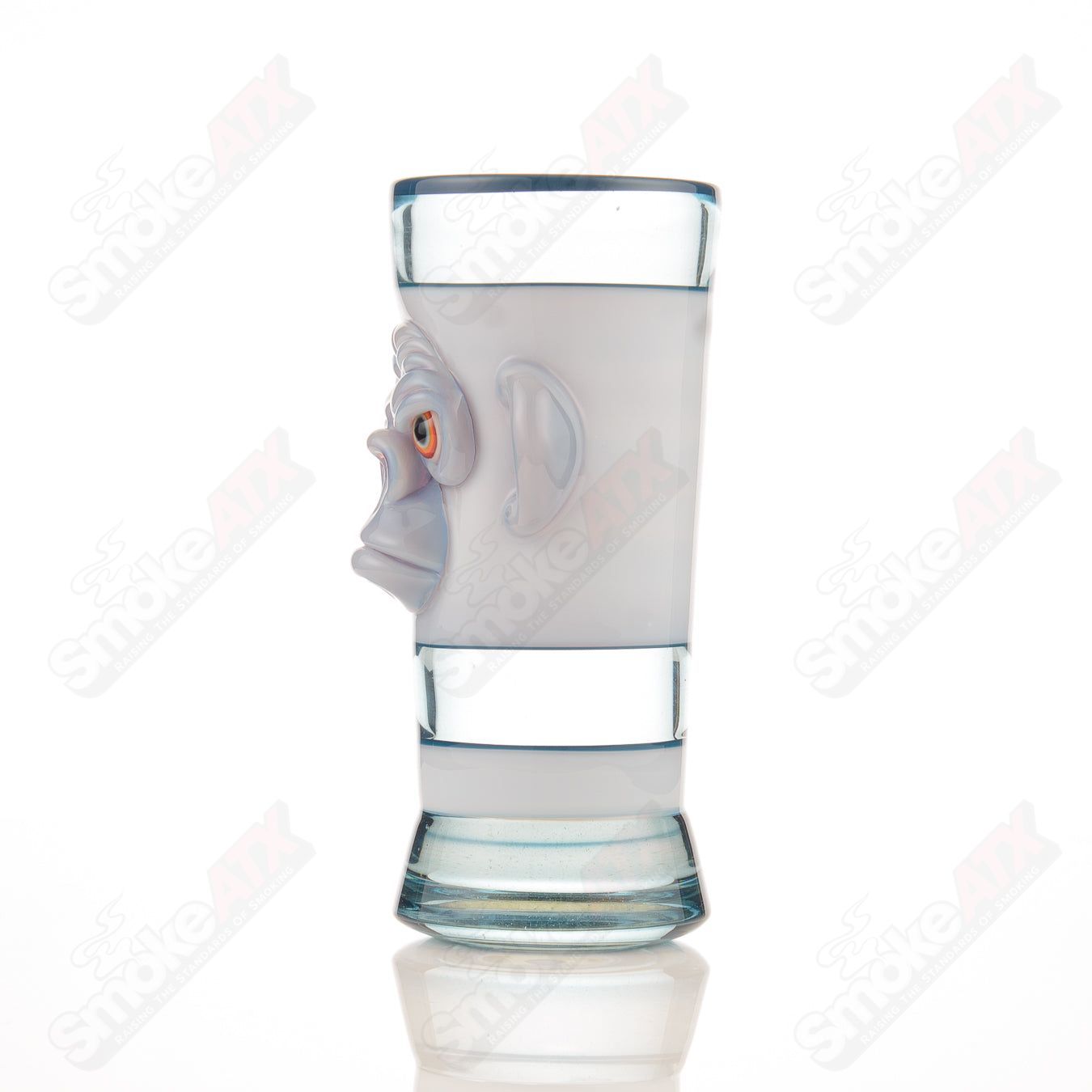 Shifty Monkey drinking glass by Jake C Glass, heady glass cup featuring detailed monkey design and vibrant colors.