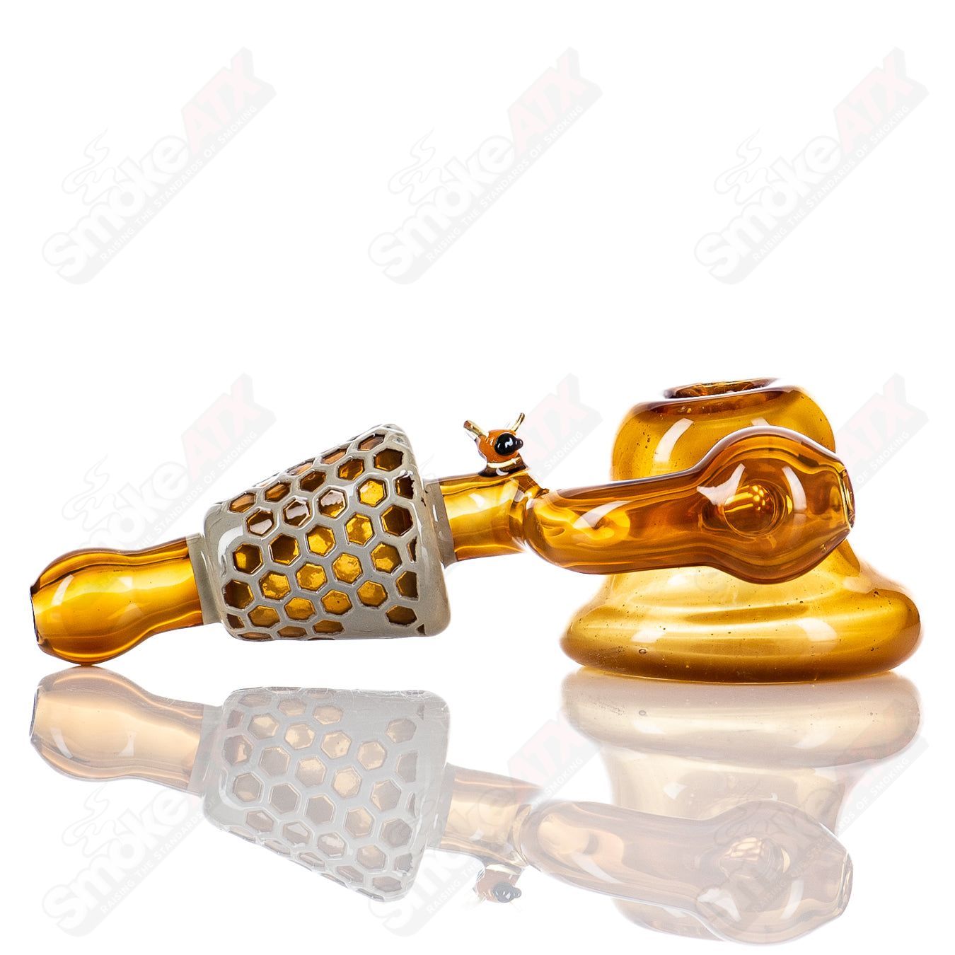 Sitting Honeycomb Dry Pipe Joe P Glass - Smoke ATX