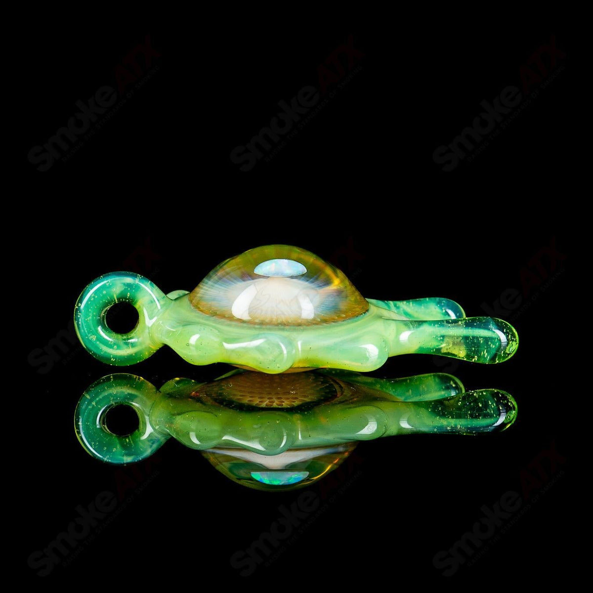 Daisuke Saito Glass Slime Fume Opal Pendant from the Disk of Slop heady glass pendant, featuring vibrant slime-fume and opal details.