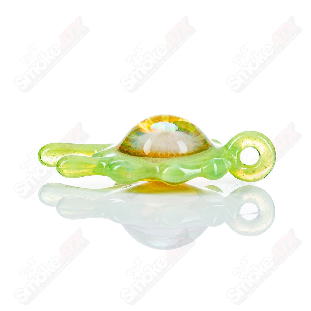 Slime Fume Opal Pendant by Daisuke Saito, a colorful heady glass pendant featuring a vibrant slime fume design, from DISK of SLOP.