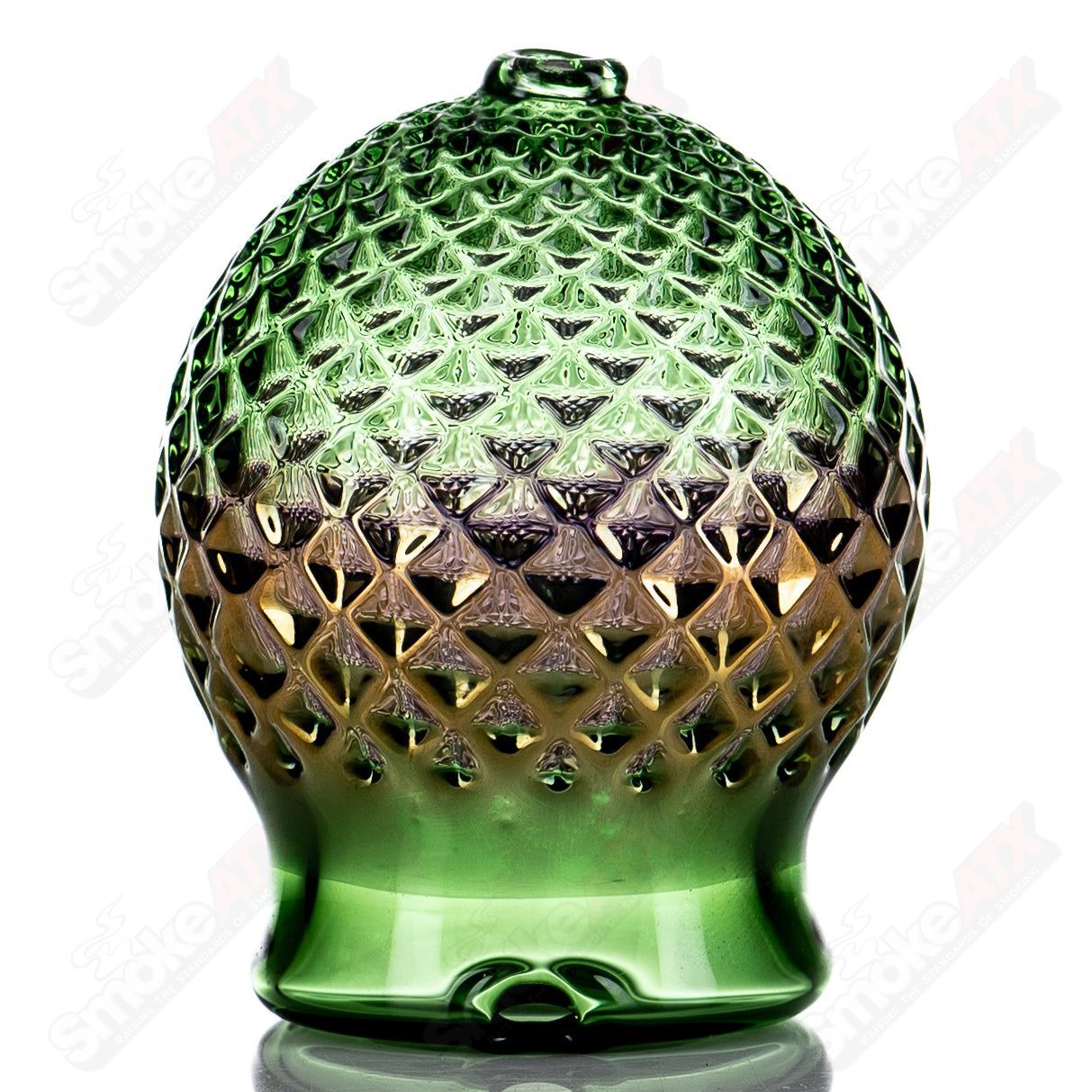 Sphere Emerald Green w/Gold Diamond Tech Dry Puffco Top - Smoke ATX