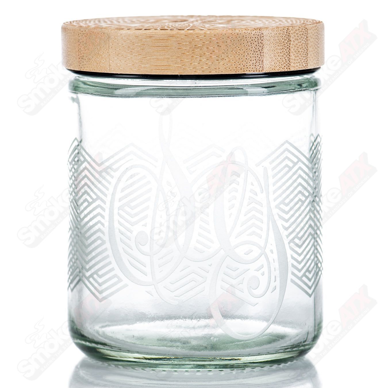 Stripes Pattern Nug Jar w/ Bamboo Lid Sovereignty - Smoke ATX