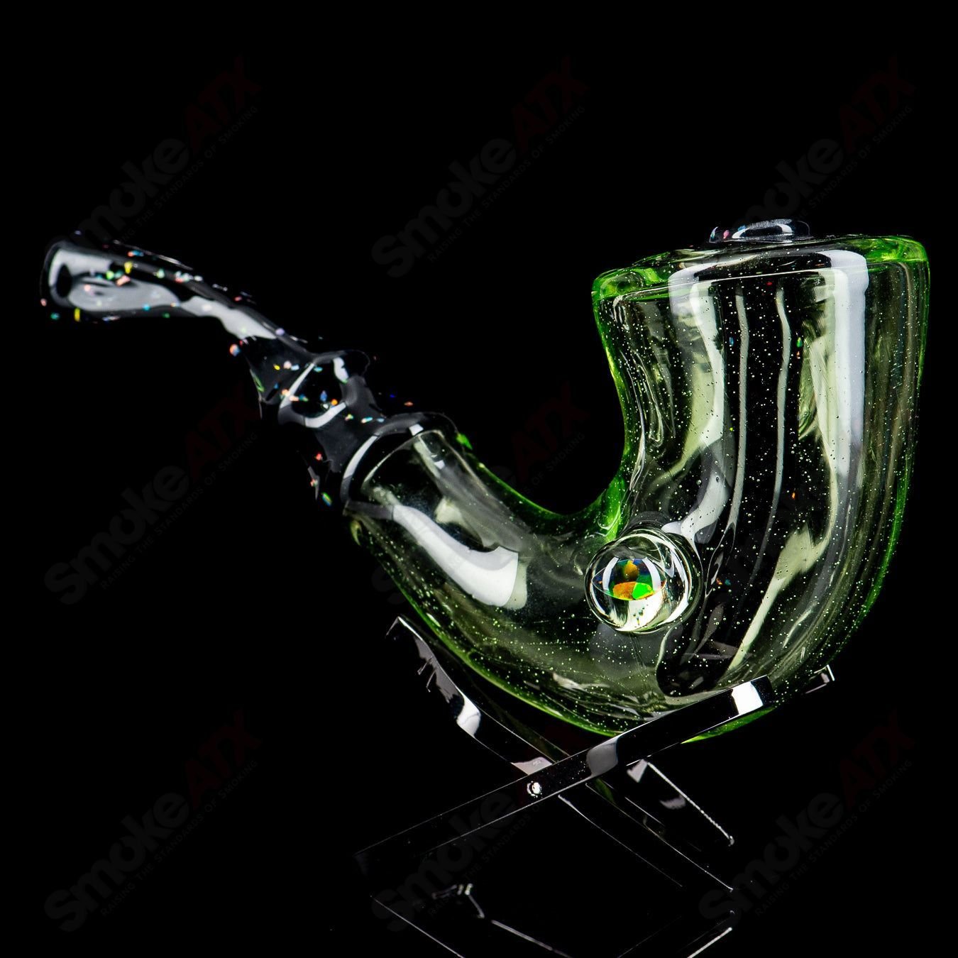 Sublime Opal Tech Errlock by JMass heady glass concentrate rig with intricate opal and glass design, featuring a sturdy base and mouthpiece.