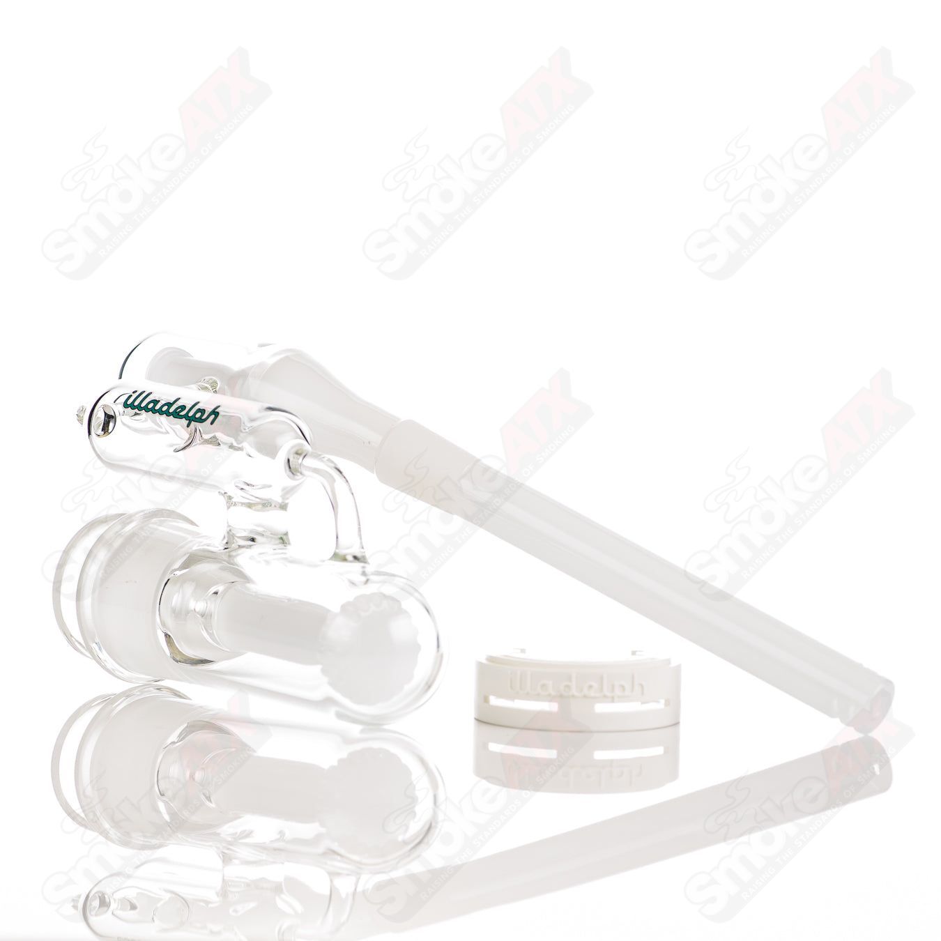 Teal glass Disc Ash Catcher by Illadelph with a circular design, designed for filtration and style in smoking accessories.