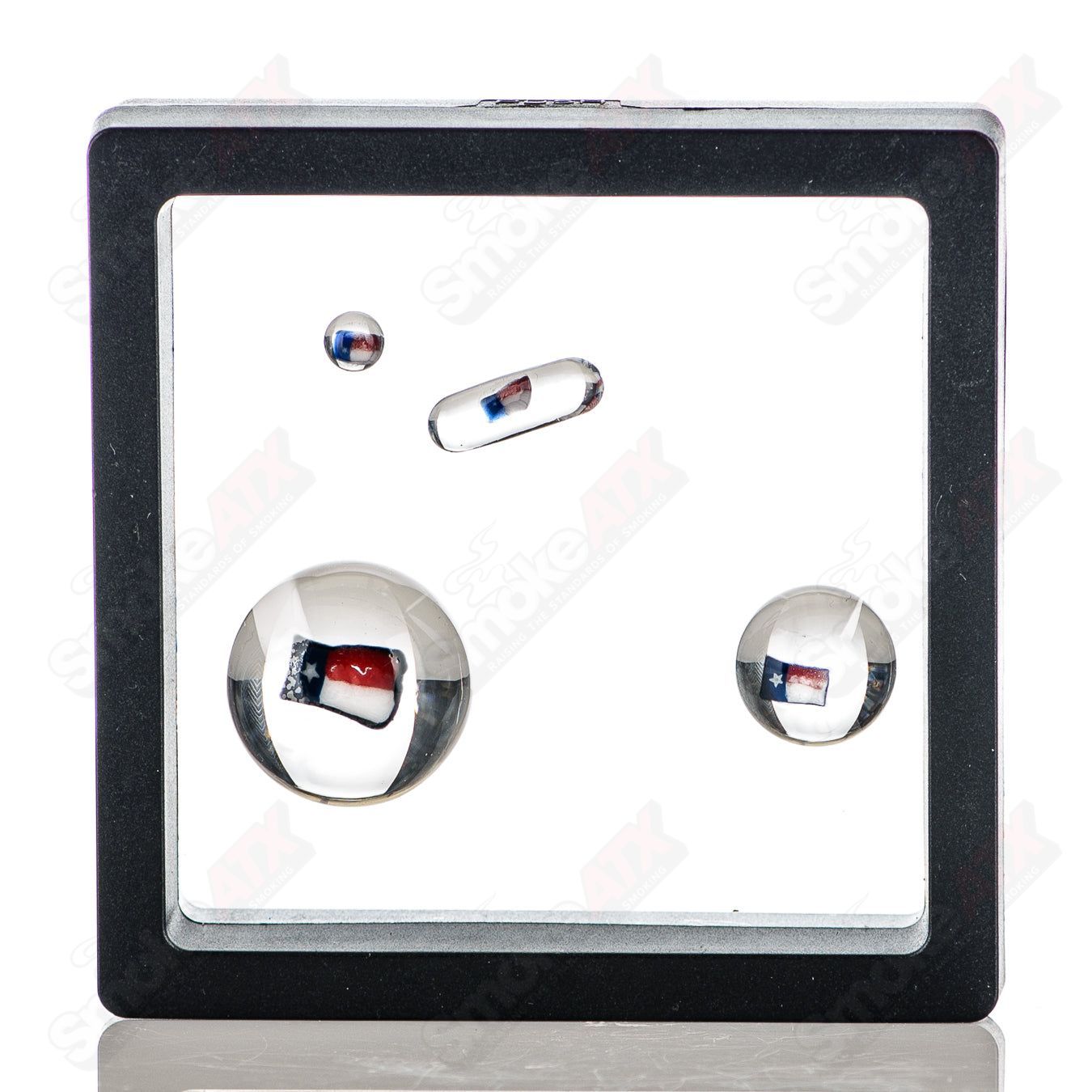 American Helix Texas Flags Terp Set BoxFan glass slurper set with colorful flag designs for dabbing and concentrates.