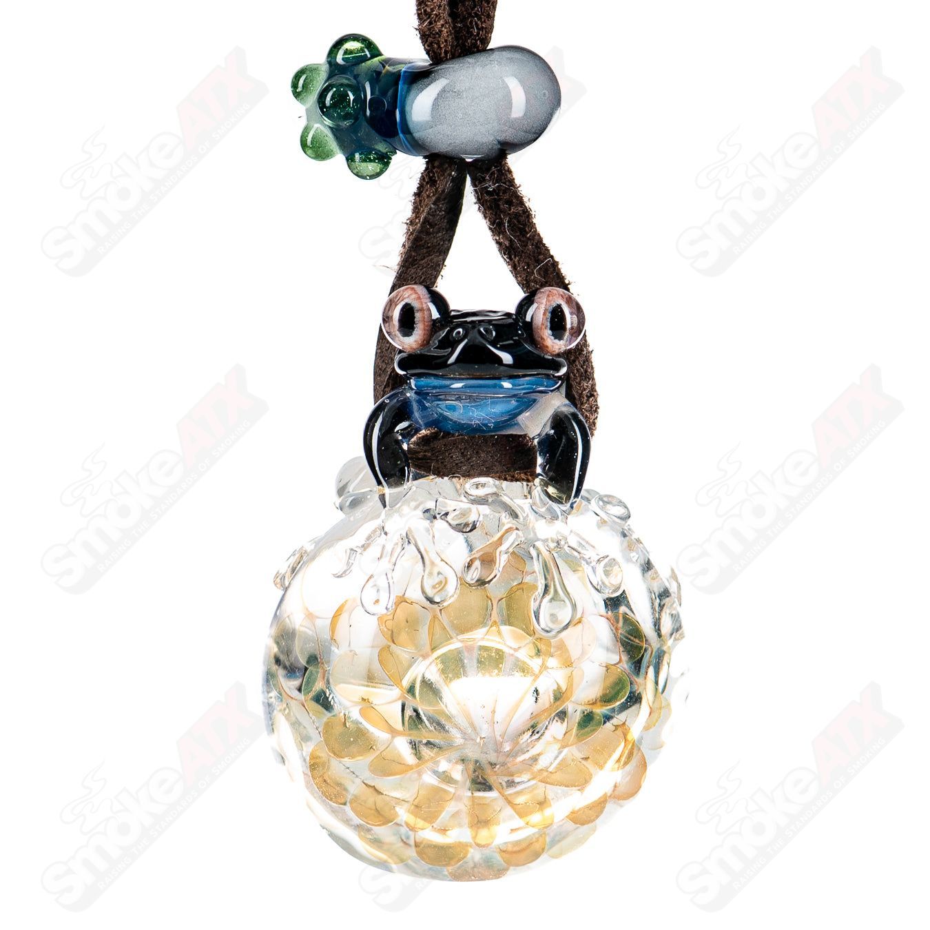 Kengtaro Tier 3 Pendant made of colorful Kengtaro glass, featuring intricate heady glass design with vibrant patterns.