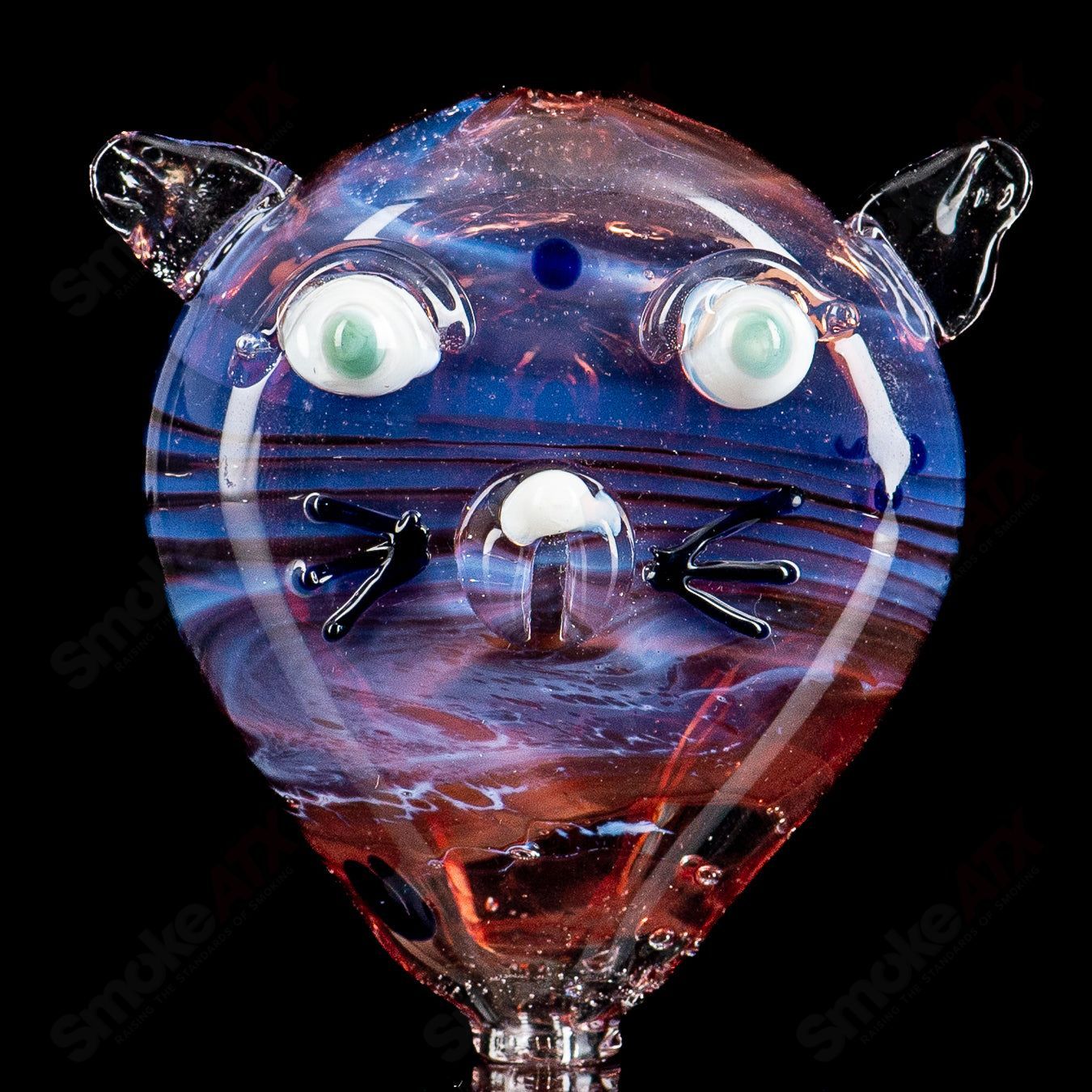 #6 Cat Head (Seastorm) Pipe Glass by Nobody - Smoke ATX