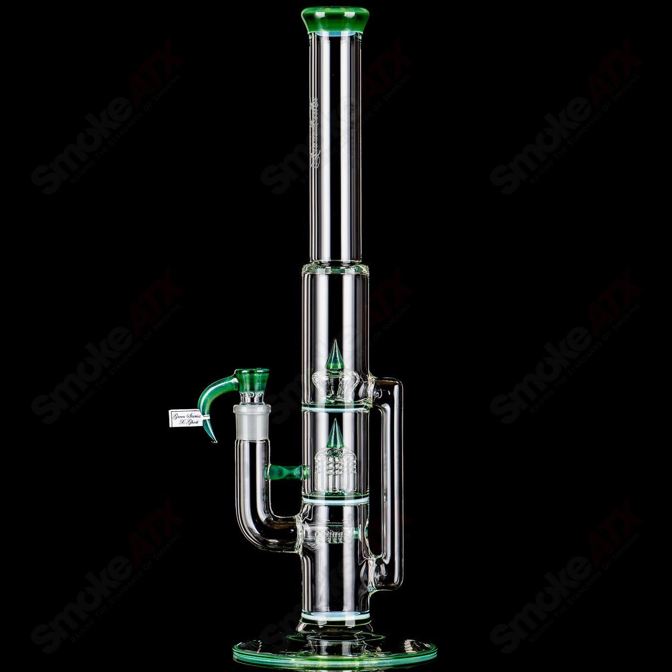 Sovereignty Glass Treecycler Stemline Inv4 Imperial straight tube with full accent and seal accents, clear heady glass design.