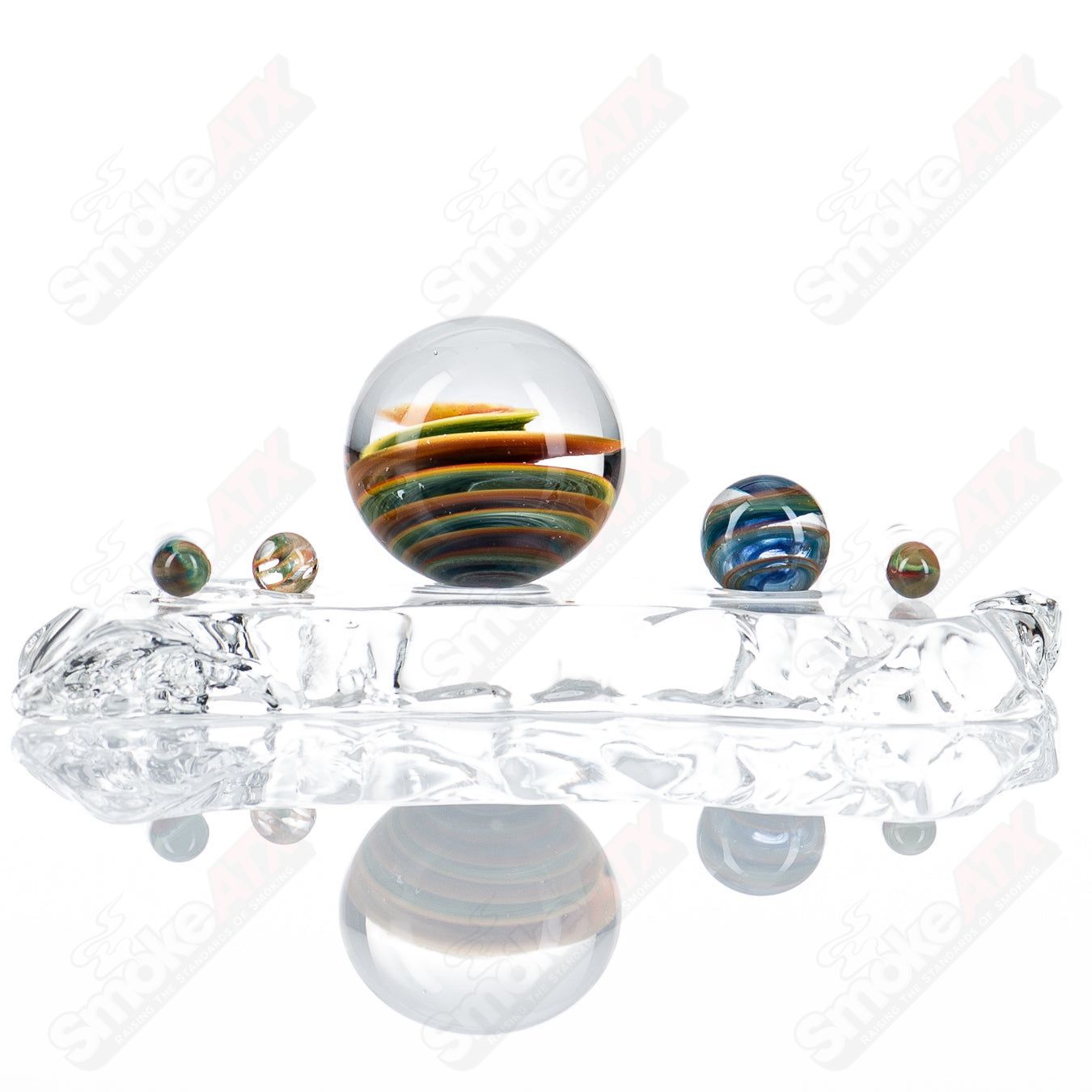 Twisted Fritt Slurper set by GD Glass featuring colorful glass accessories and intricate twisted design, designed for functional use.