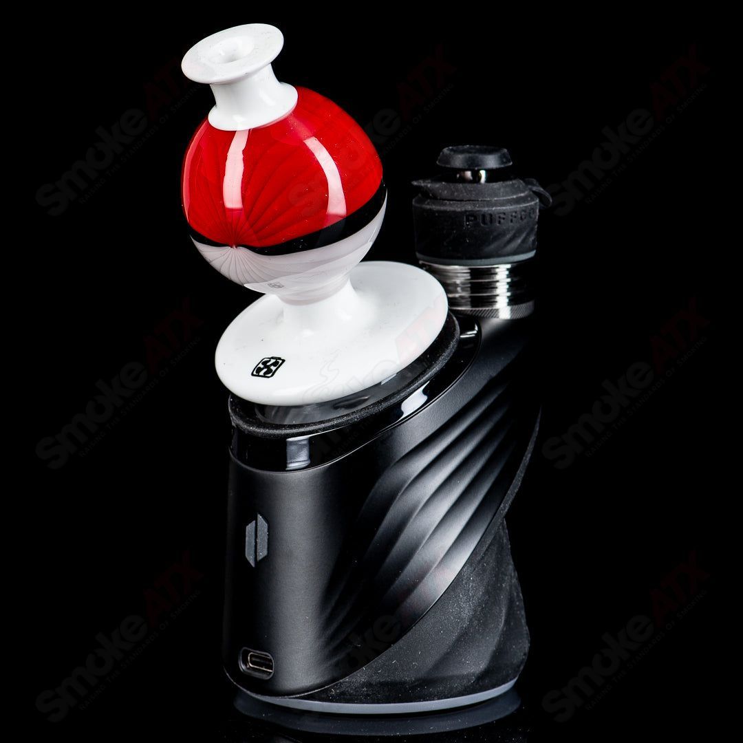 American Helix Poke Ball Puffco Peak Dry Top glass accessory showing a detailed, colorful poke ball design for Puffco Peak vaporizer.
