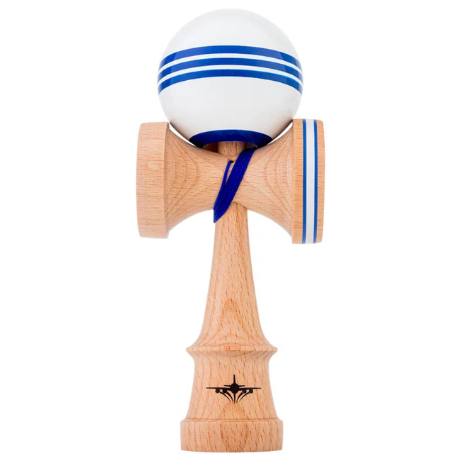 White & Blue Jet Shape Triple Stripe Kendama - Smoke ATX