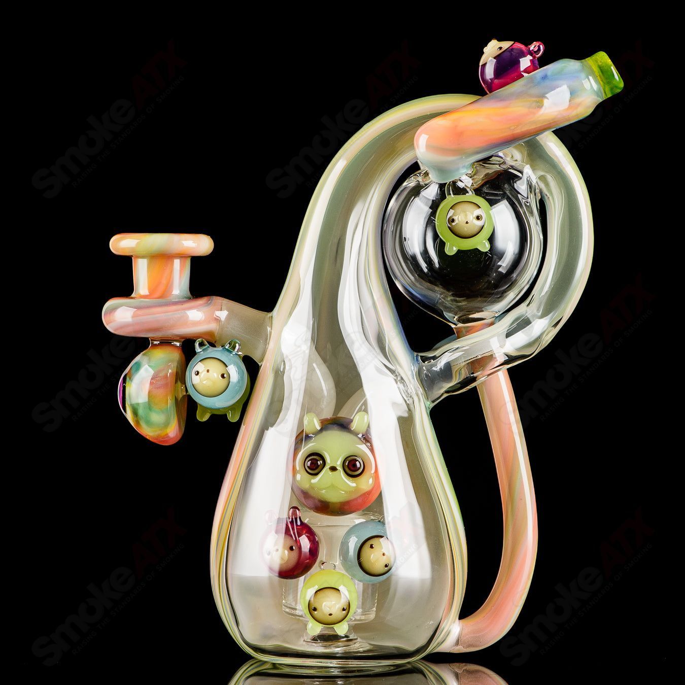 UV Tie Dye Chapie Infinity Bottle Recycler by Earl Jr. x Aquariust Glass - Smoke ATX