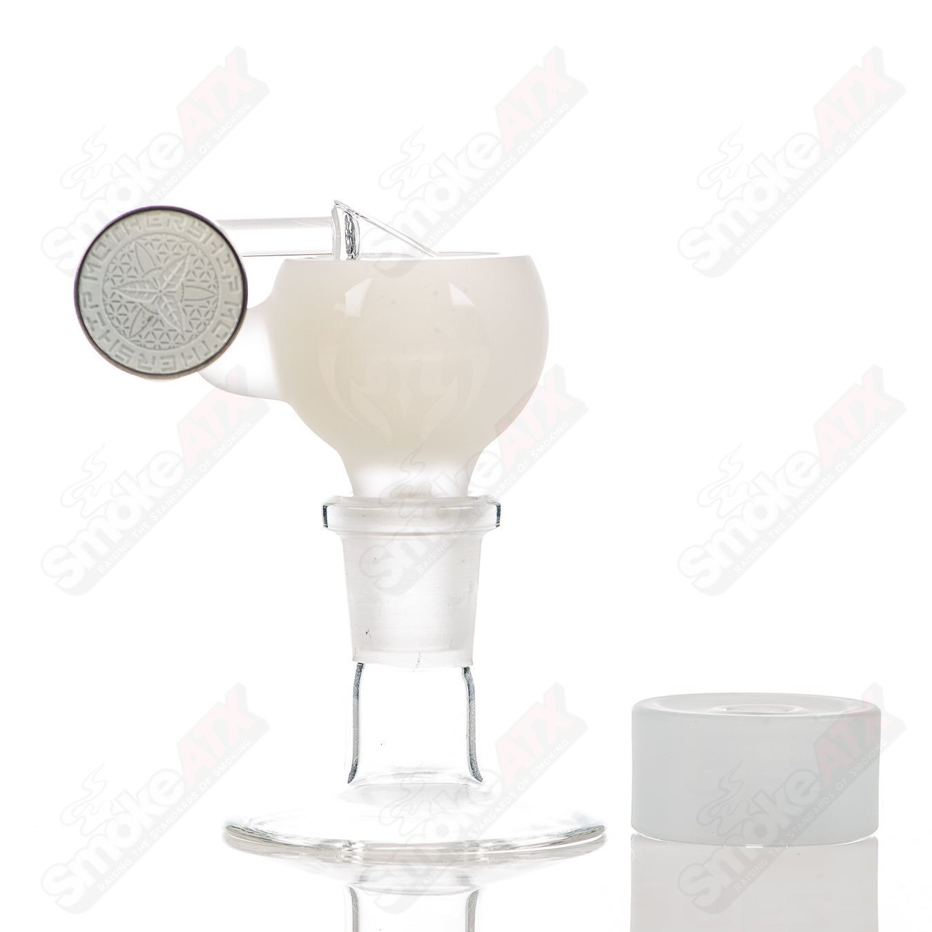 UV White Samurai (Sandblasted Logo) Megapot Set w Swing (Righty) + Carb Cap Mothership - Smoke ATX