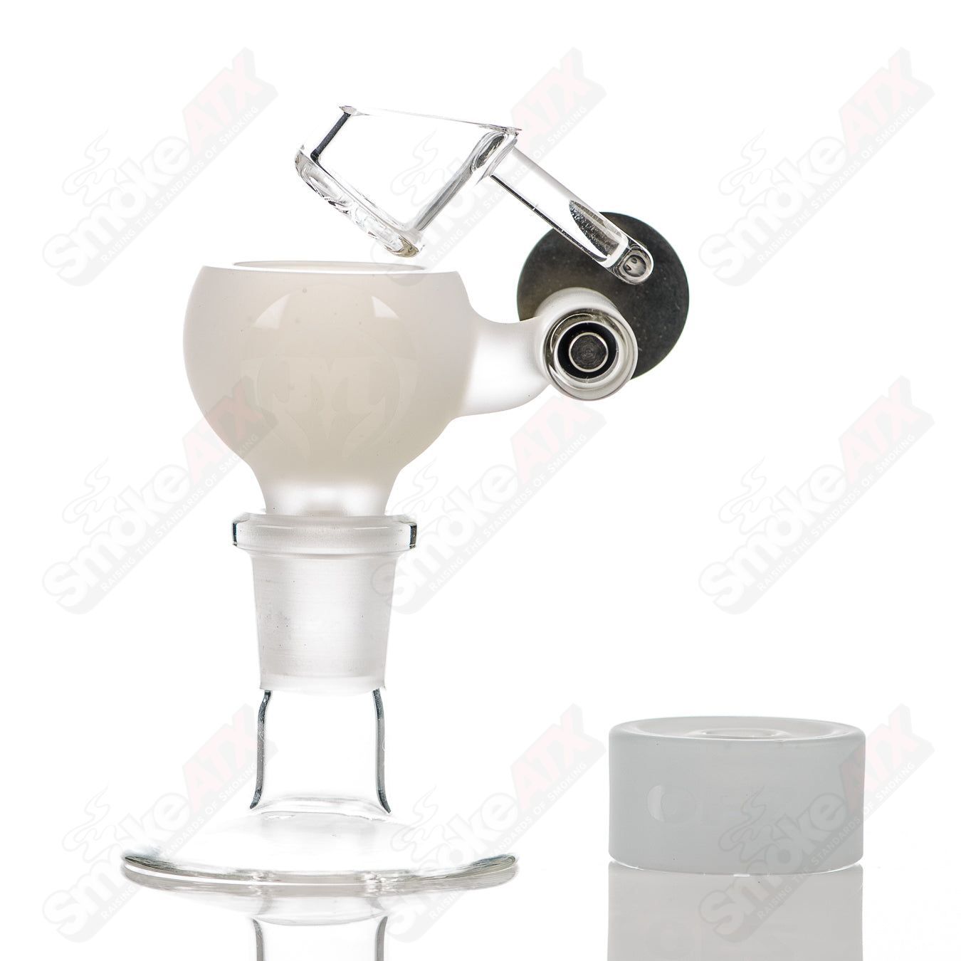 UV White Samurai (Sandblasted Logo) Megapot Set w Swing (Righty) + Carb Cap Mothership - Smoke ATX