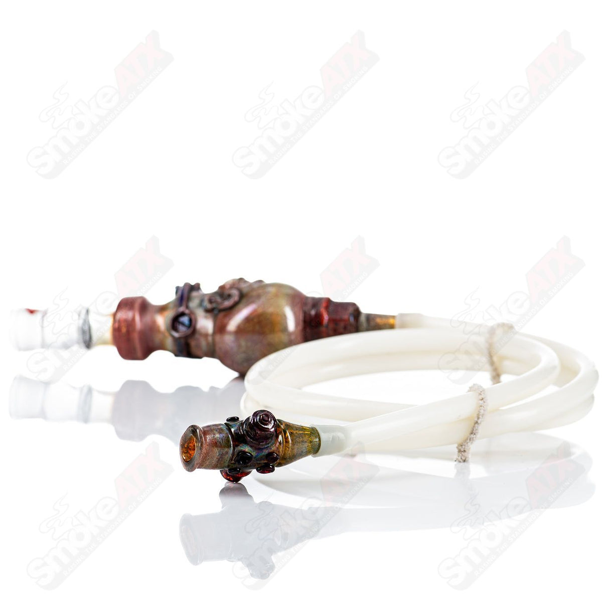 Vapor Brothers Zach P Artist Series Punusher Head vaporizer whip with clear glass and black handle for dabbing and vapor delivery.