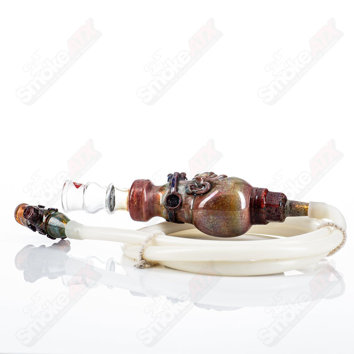 Vapor Brothers Zach P Artist Series Punusher Head vaporizer whip with clear glass and metal components, designed for vaporizer use.