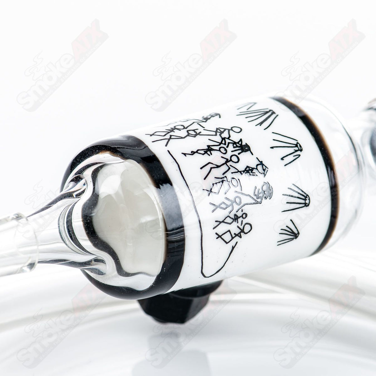 Vapor Brothers Zach P Artist Series Scratch vaporizer whip with sleek design and clear glass components for dry herb vaporization.