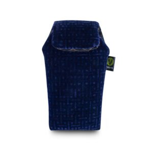 Blue velvet Vatra Bags protection case V04 with 6-inch Velcro closure, designed for secure storage and transport of valuables.