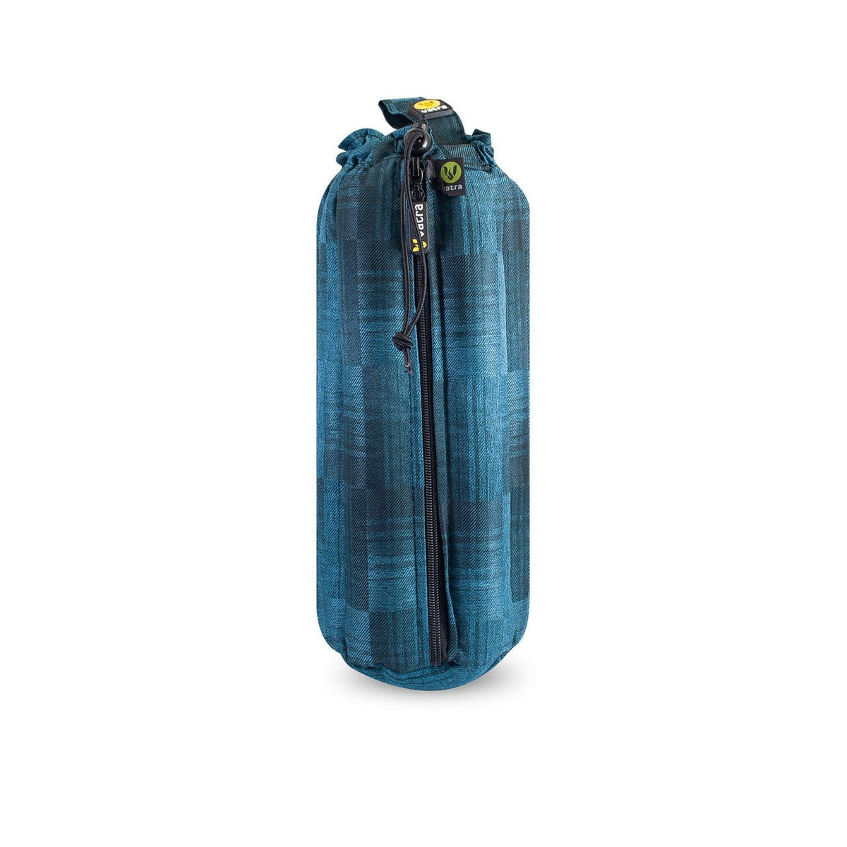 Vatra Bags plaid blue and black tube protection case, 12x5 inches, designed for storing and protecting small items or accessories.