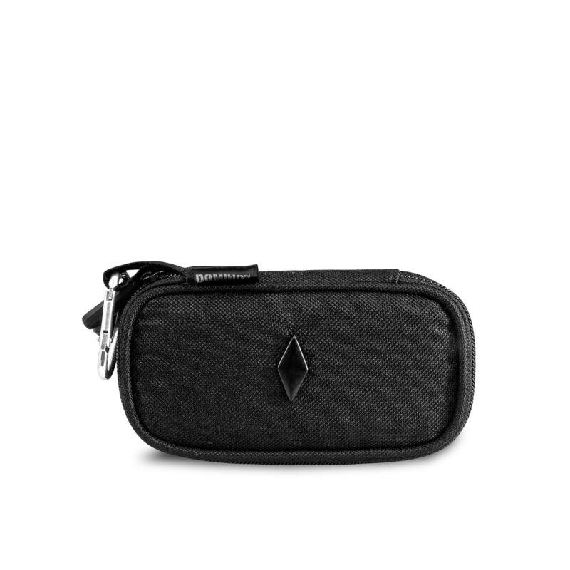 Vatra Bags Woven Black 5-inch Domino protection case showing woven black exterior and secure closure for small electronics.