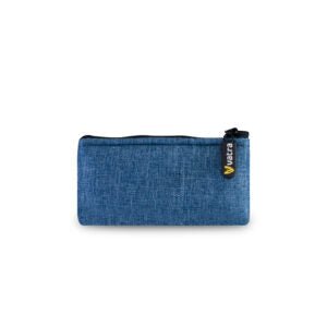 Blue woven Vatra Bags V15 5.5-inch zip pouch, protective case with durable woven design and secure zipper closure.