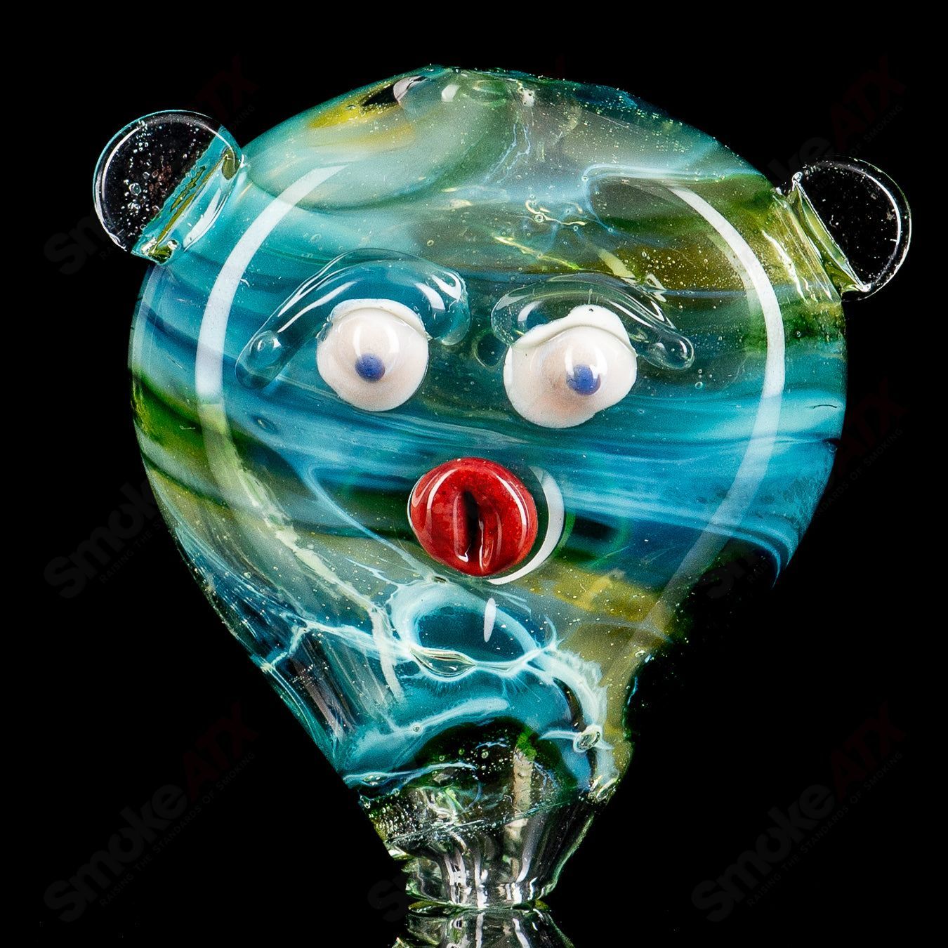 #9 Cat Head (Seastorm) Pipe Glass by Nobody - Smoke ATX