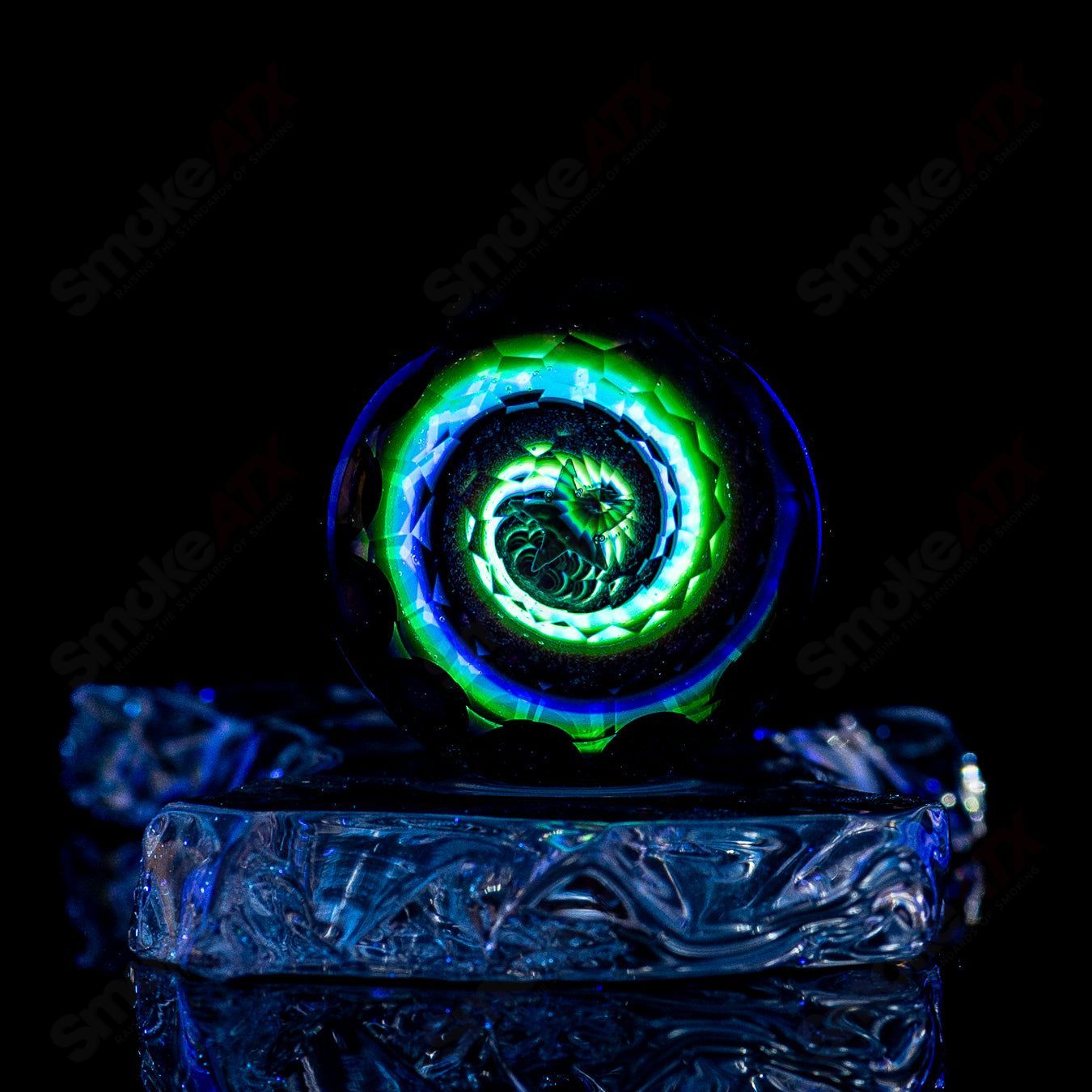 Fatal Facets Opal Star Marble Pauly 2-Finger glass accessory with an opal star design and marble accents.