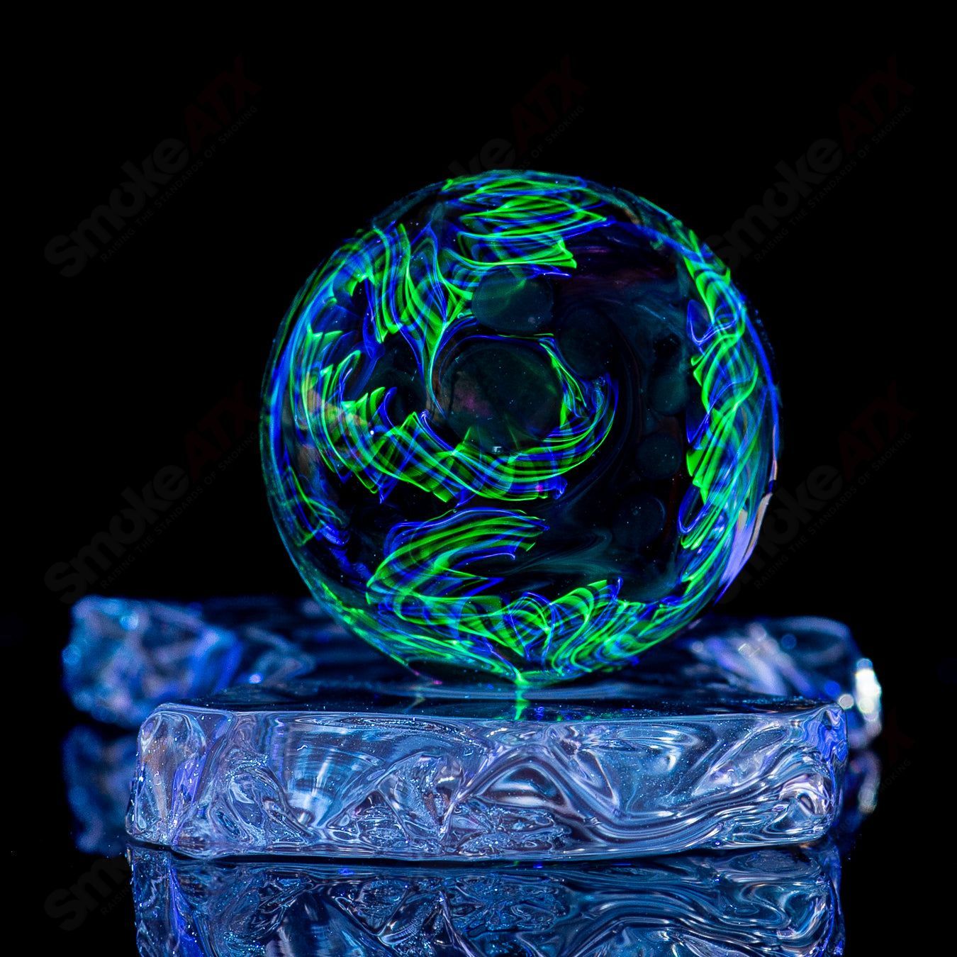 Starry Marble Glass Impact heady glass with colorful marble accents by Fatal Facets and Glass Impact.