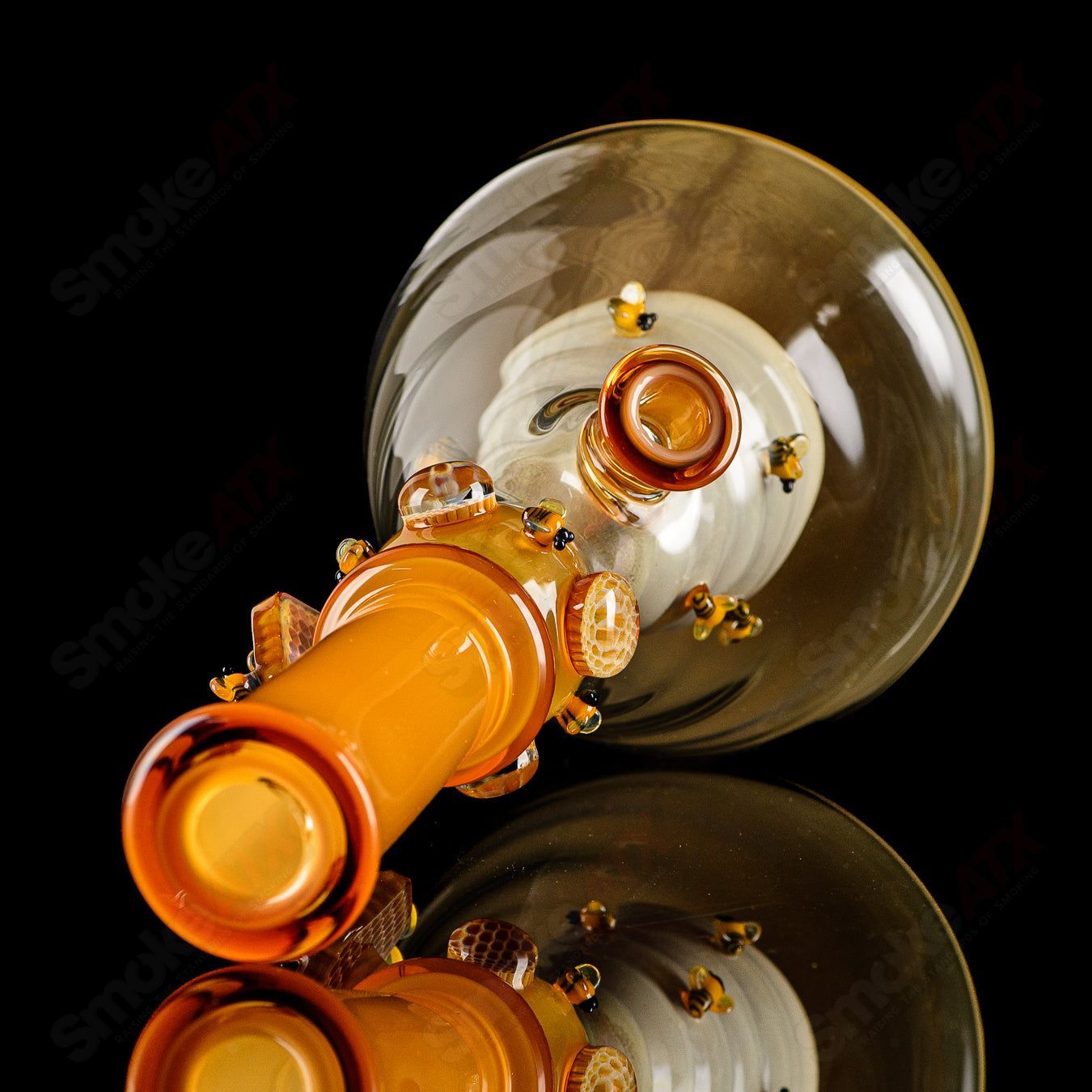 Worked Bee Hive Beaker by Joe P Glass, 2023, a colorful heady glass beaker with intricate hive pattern and vibrant finish.