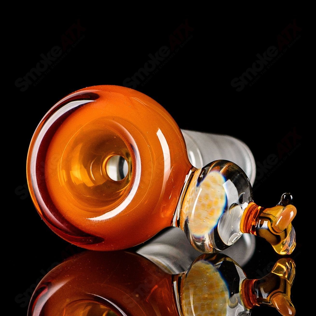 Worked Bee Hive Beaker by Joe P Glass, a colorful heady glass beaker with intricate bee hive pattern and vibrant design.