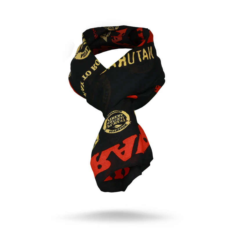RAW Red on Black Fashion Scarf - Smoke ATX