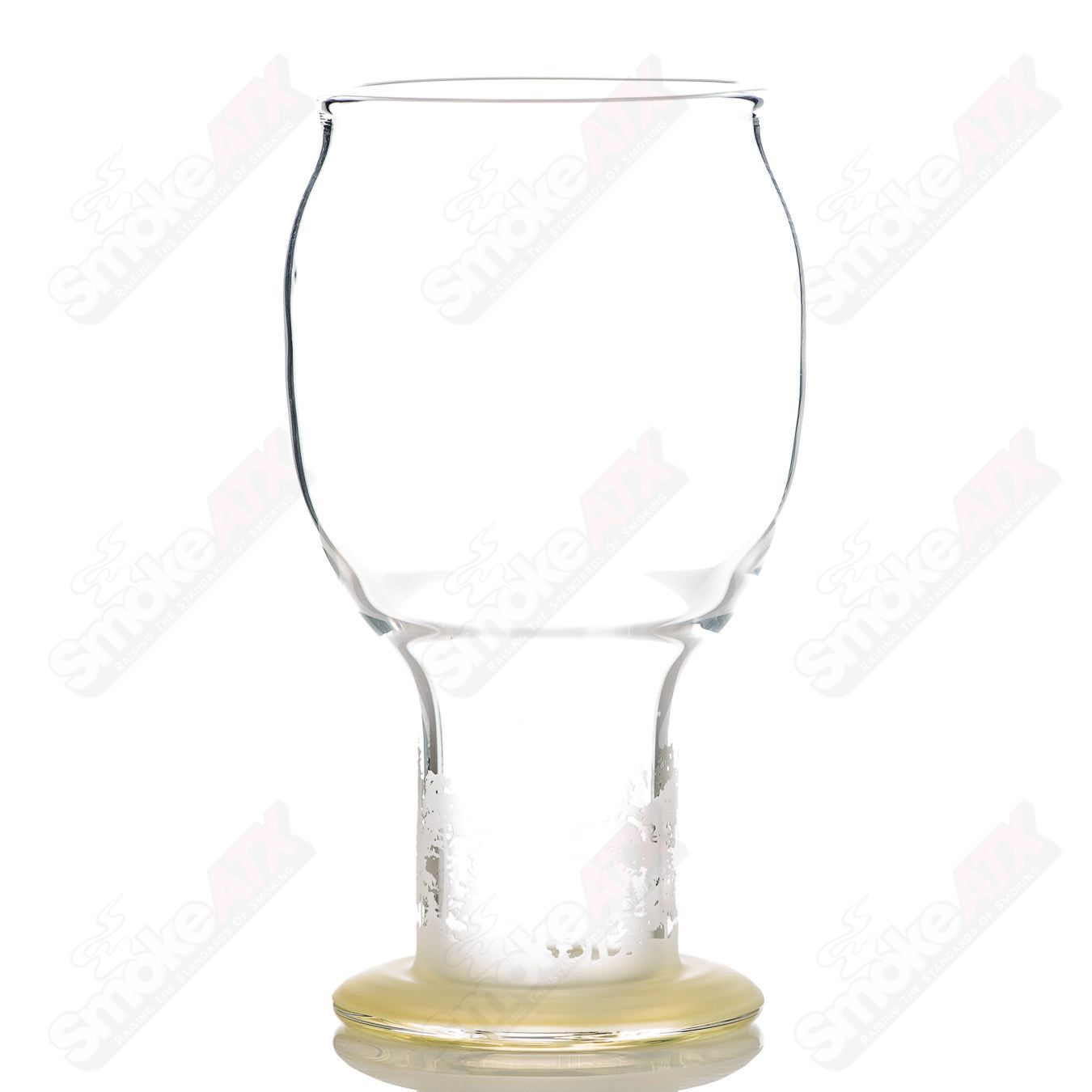Yellow Footed IPA drinking glass by Chad G Glass, featuring a vibrant yellow foot and clear heady glass design.